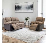 More4Homes Postana Manual Recliner Jumbo Cord 1+3 Seater Sofa Set (Brown)