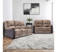 More4Homes Postana Manual Recliner Jumbo Cord 2+3 Seater Sofa Set (Brown)