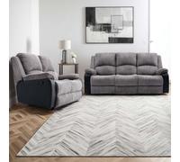 More4Homes Postana Manual Recliner Jumbo Cord 2+3 Seater Sofa Set (Grey)