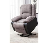 More4Homes Postana Single Motor Electric Rise Recliner Jumbo Cord Fabric Chair in Grey More4Homes Grey