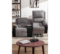 More4Homes Postana Single Motor Rise Recliner 2 Seater Cord Drinks Console Sofa in Grey More4Homes Grey