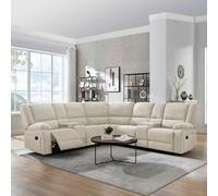 More4Homes Praga Corner Fabric Recliner Sofa Beige