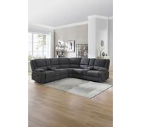 More4Homes Praga Corner Fabric Recliner Sofa in Dark Grey More4Homes Dark Grey