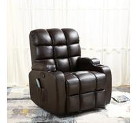 More4Homes Regal 10 In 1 Recliner Chair Rocking Massage Swivel Heated Gaming Bonded Leather Armchair (Brown)