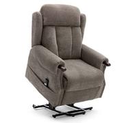 More4Homes Rise Recliner Chair With Single Motor, Remote Control And Pocket Storage In Brown Fabric