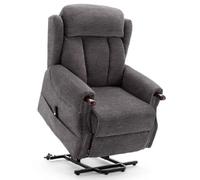 More4Homes Rise Recliner Chair With Single Motor, Remote Control And Pocket Storage In Charcoal Fabric