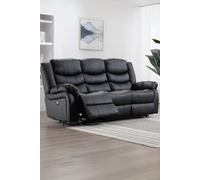 More4Homes Seattle 3 Seater Electric High Back Bonded Leather Recliner Sofa in Black More4Homes Black