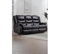 More4Homes Seattle Electric High Back Bonded Leather Recliner 3 Seater Sofa (Brown)