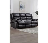 More4Homes Seattle Manual High Back Bonded Leather Recliner 3 Seater Sofa (Brown)