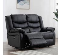 More4Homes Seattle Electric High Back Bonded Leather Recliner 2 Seater Sofa (Black)