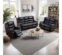 More4Homes Seattle Electric Recliner Bonded Leather 1+2+3 Seater Sofa Set (Brown)