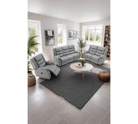 More4Homes Seattle Electric Recliner Fabric 1+2+3 Seater Sofa Set in Grey More4Homes Grey