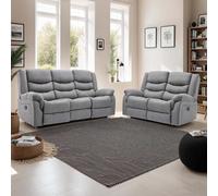 More4Homes Seattle Electric Recliner Fabric 2+3 Seater Sofa Set (Grey)