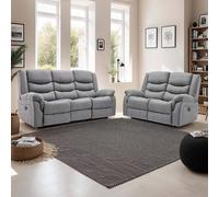 More4Homes Seattle Electric Recliner Fabric 2+3 Seater Sofa Set in Grey More4Homes Grey