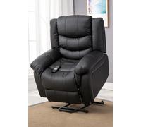 More4Homes Seattle Electric Single Motor Rise Recliner Armchair Sofa Home Lounge Bonded Leather Chair (Black)