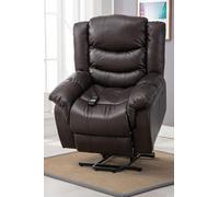 More4Homes Seattle Electric Single Motor Rise Recliner Bonded Leather Chair in Brown More4Homes Brown