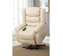 More4Homes Seattle Electric Single Motor Rise Recliner Bonded Leather Chair in Cream More4Homes Cream