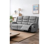 Seattle Manual Fabric Recliner 3 Seater Sofa More4Homes Grey One Size