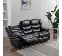 More4Homes Seattle Manual High Back Bonded Leather Recliner 3 Seater Sofa (Brown)