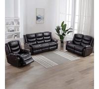 More4Homes Seattle Manual Recliner Bonded Leather 1+2+3 Seater Sofa Set (Brown)