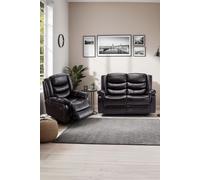 More4Homes Seattle Manual Recliner Bonded Leather 1+2 Seater Sofa Set in Brown More4Homes Brown