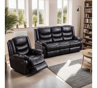 More4Homes Seattle Manual Recliner Bonded Leather 1+3 Seater Sofa Set (Brown)