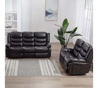 More4Homes Seattle Manual Recliner Bonded Leather 2+3 Seater Sofa Set (Brown)