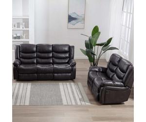 More4Homes Seattle Manual Recliner Bonded Leather 2+3 Seater Sofa Set (Brown)
