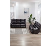 More4Homes Seattle Manual Recliner Bonded Leather 2+3 Seater Sofa Set in Brown More4Homes Brown