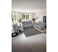 More4Homes Seattle Manual Recliner Fabric 1+2+3 Seater Sofa Set in Grey More4Homes Grey