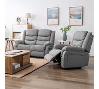 More4Homes Seattle Manual Recliner Fabric 1+2 Seater Sofa Set (Grey)