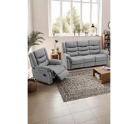 More4Homes Seattle Manual Recliner Fabric 1+3 Seater Sofa Set in Grey More4Homes Grey