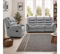 More4Homes Seattle Manual Recliner Fabric 2+3 Seater Sofa Set (Grey)
