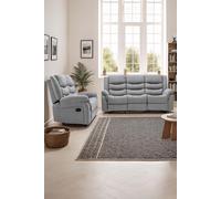 More4Homes Seattle Manual Recliner Fabric 2+3 Seater Sofa Set in Grey More4Homes Grey