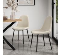More4Homes Set Of 4 Maya Boucle Dining Chair Modern Padded Seat Metal Legs Kitchen (Ivory White)