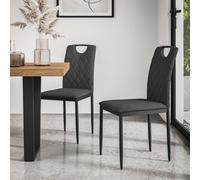 More4Homes Set Of 4 Monza Fabric Dining Chair Modern Padded Seat Metal Legs Kitchen (Charcoal)
