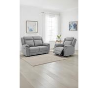 More4Homes Skye 2+1 Linen Electric Recliner Sofa Set in Grey More4Homes Grey