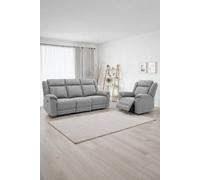 More4Homes Skye 3+1 Linen Electric Recliner Sofa Set in Grey More4Homes Grey