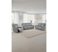 More4Homes Skye 3+2+1 Linen Electric Recliner Sofa Set in Grey More4Homes Grey