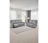 More4Homes Skye 3+2 Linen Electric Recliner Sofa Set in Grey More4Homes Grey