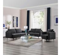 More4Homes Sofia 1+2+3 Seater Fabric Sofa Set Charcoal