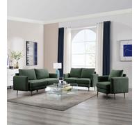 More4Homes Sofia 1+2+3 Seater Fabric Sofa Set Green