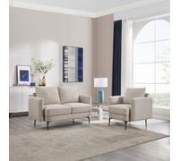More4Homes Sofia 1+2 Seater Fabric Sofa Set Beige