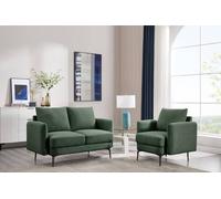 More4Homes Sofia 1+2 Seater Fabric Sofa Set Green