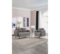 More4Homes Sofia 1+2 Seater Fabric Sofa Set in Taupe More4Homes Taupe