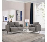 More4Homes Sofia 1+2 Seater Fabric Sofa Set Mocha