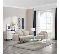 More4Homes Sofia 1+3 Seater Fabric Sofa Set Beige