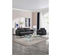 More4Homes Sofia 1+3 Seater Fabric Sofa Set in Charcoal More4Homes Charcoal