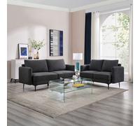 More4Homes Sofia 2+3 Seater Fabric Sofa Set Charcoal