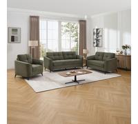 More4Homes Solna 1+2+3 Seater Scandi Style Fabric Living Room Sofa Set (Green)